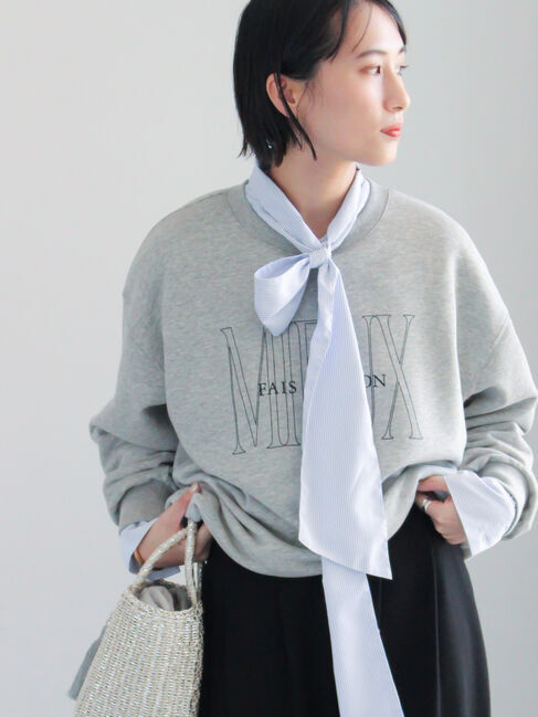 Te chichi「裏毛ロゴプリントスウェット」|Tシャツ・カットソー|グレー