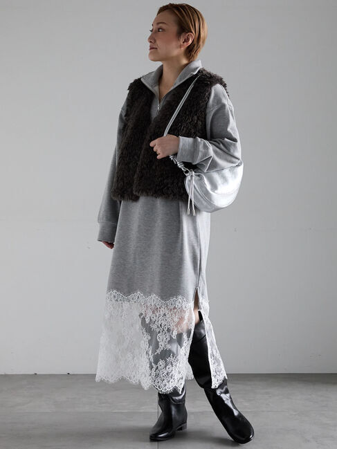 Te chichi「ハーフジップ裏毛ワンピース」|ワンピース|