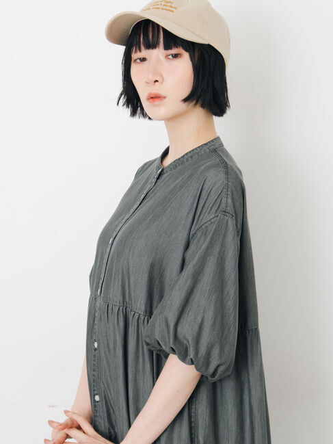 Samansa Mos2「【接触冷感】ライトオンスデニムワンピース」|ワンピース|