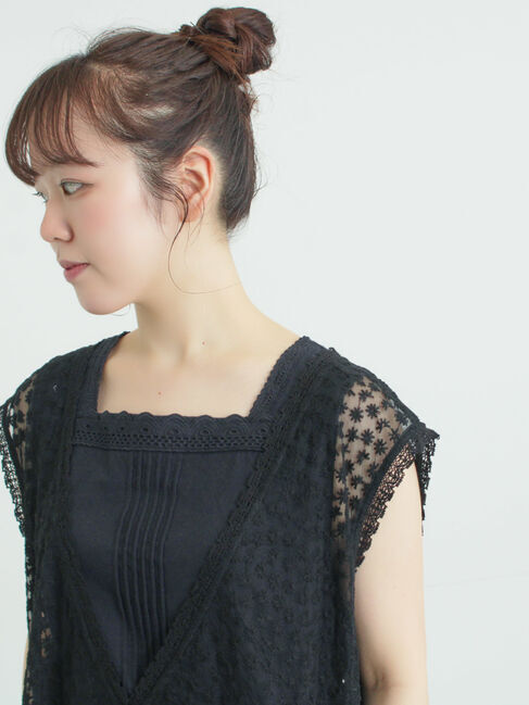 Samansa Mos2「チュール刺繍前後2WAYノースリワンピース」|ワンピース|