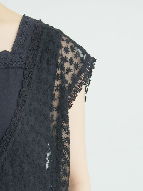Samansa Mos2「チュール刺繍前後2WAYノースリワンピース」|ワンピース|