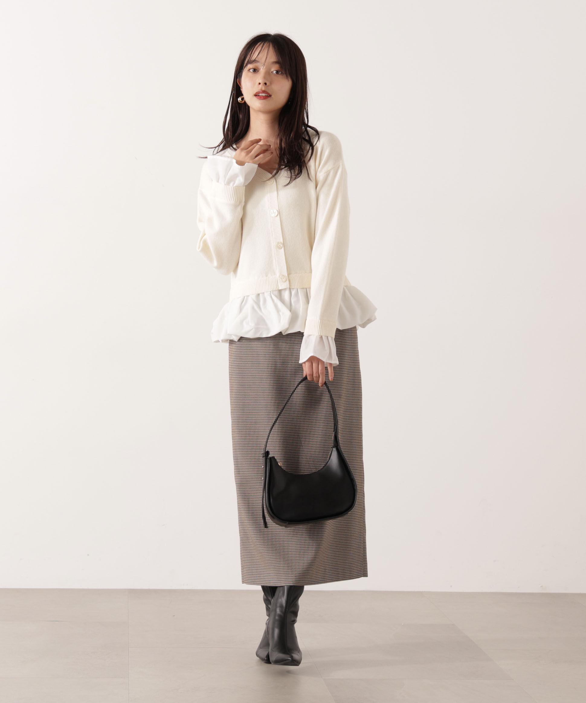 PROPORTION BODY DRESSING「ギンガムナロータイトスカート 25AW」|スカート|