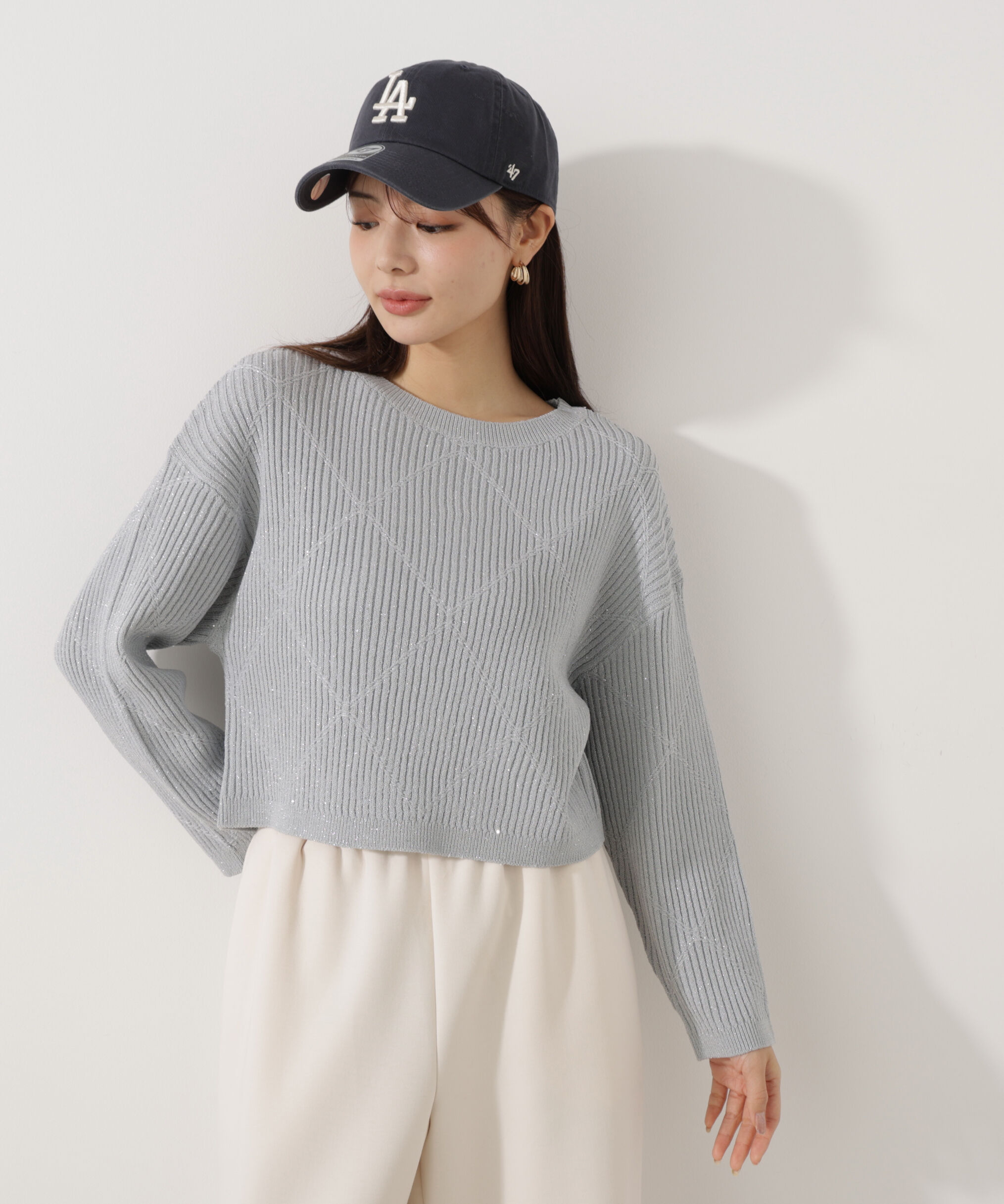 PROPORTION BODY DRESSING「ラメ入りアイレットボクシーニット」|ニット・セーター|