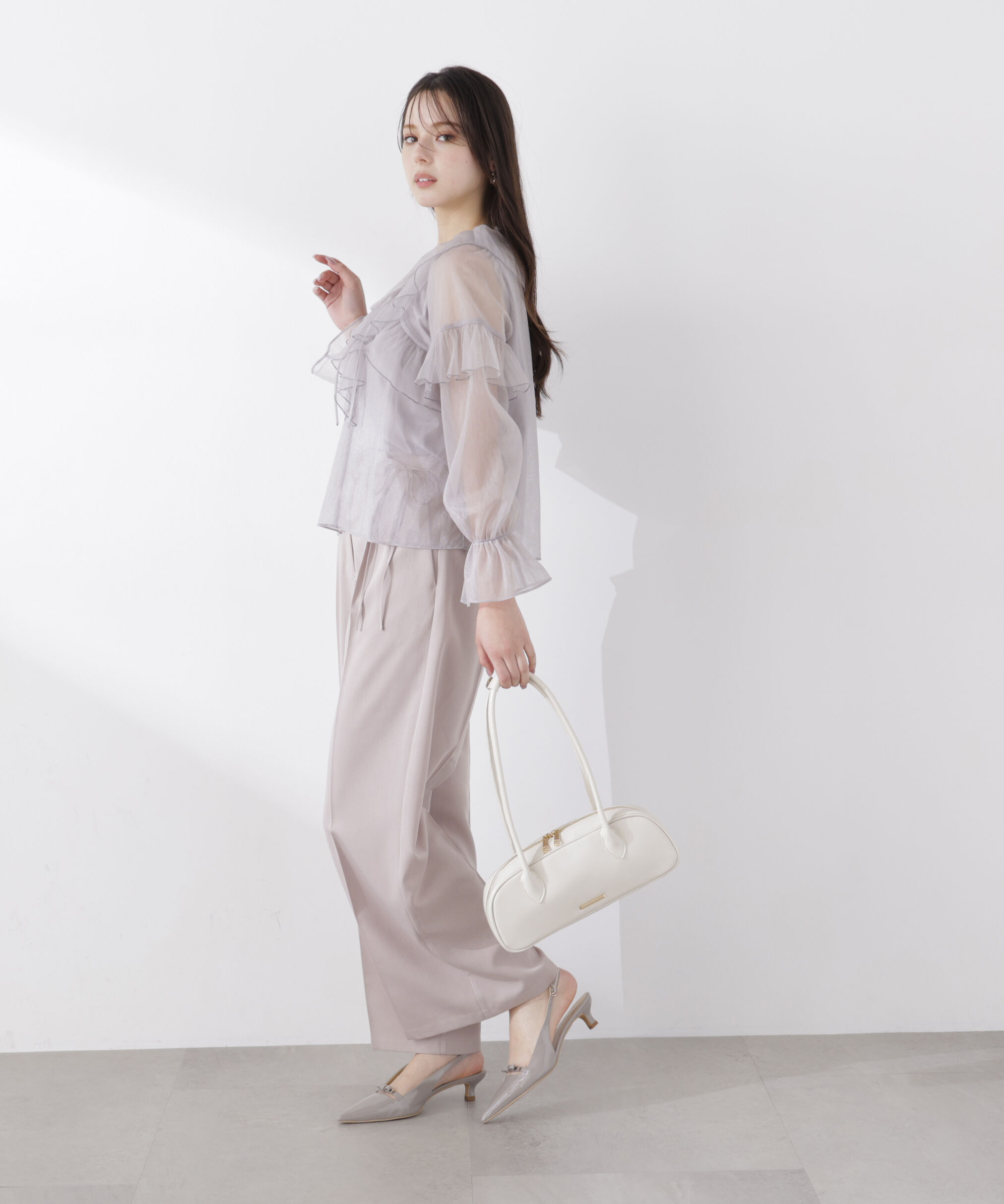 PROPORTION BODY DRESSING「チュールラッフルブラウス　26SS」|シャツ・ブラウス|