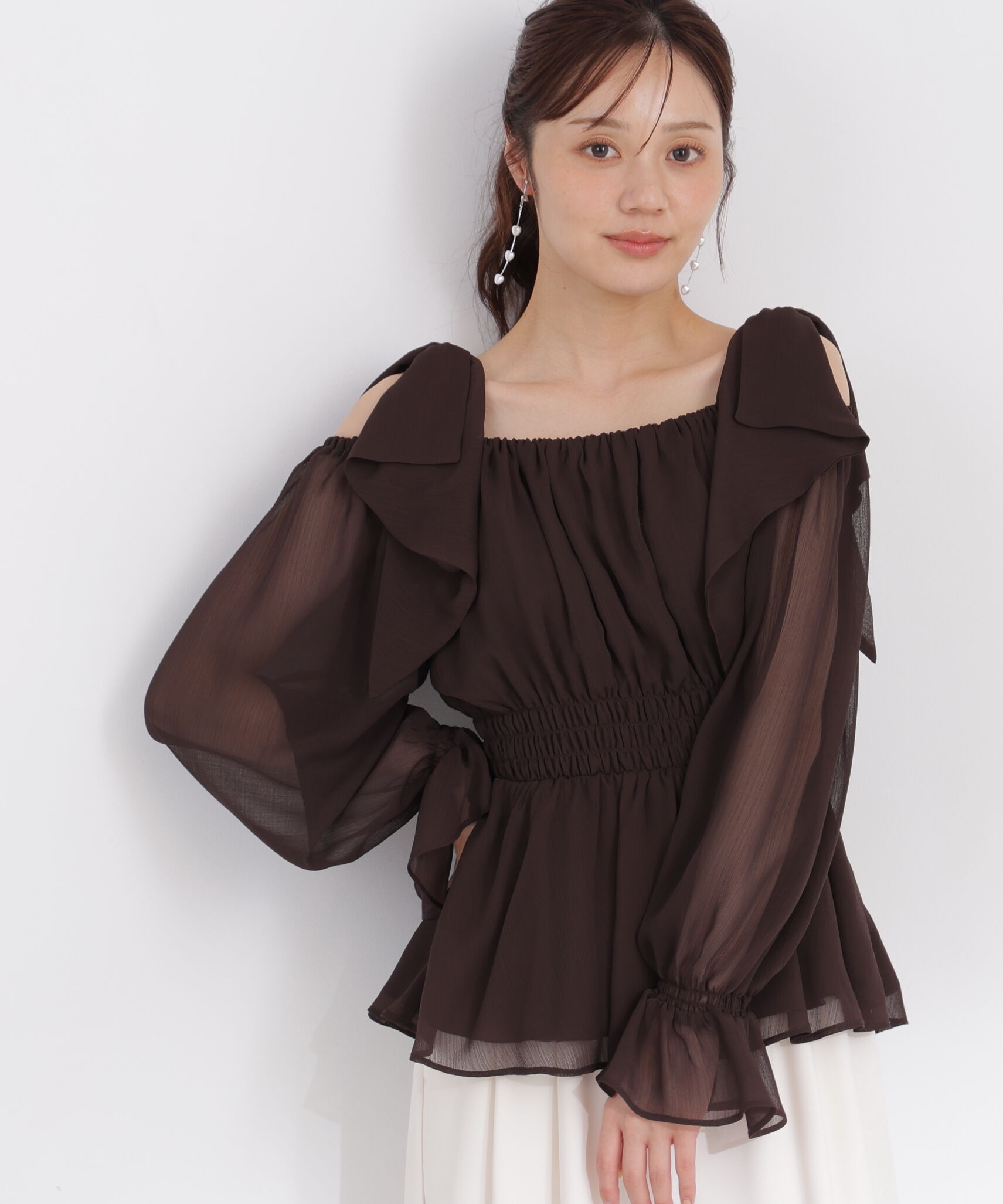 PROPORTION BODY DRESSING「ショルダーリボンブラウス 26AW」|シャツ・ブラウス|