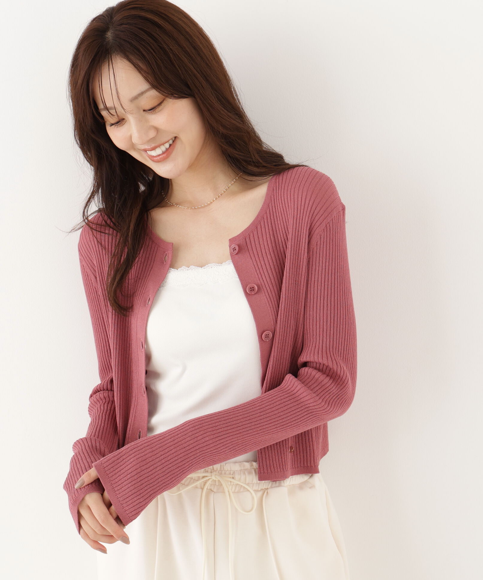 PROPORTION BODY DRESSING「＜a/mie＞リブニットカーディガン 26AW」|カーディガン|
