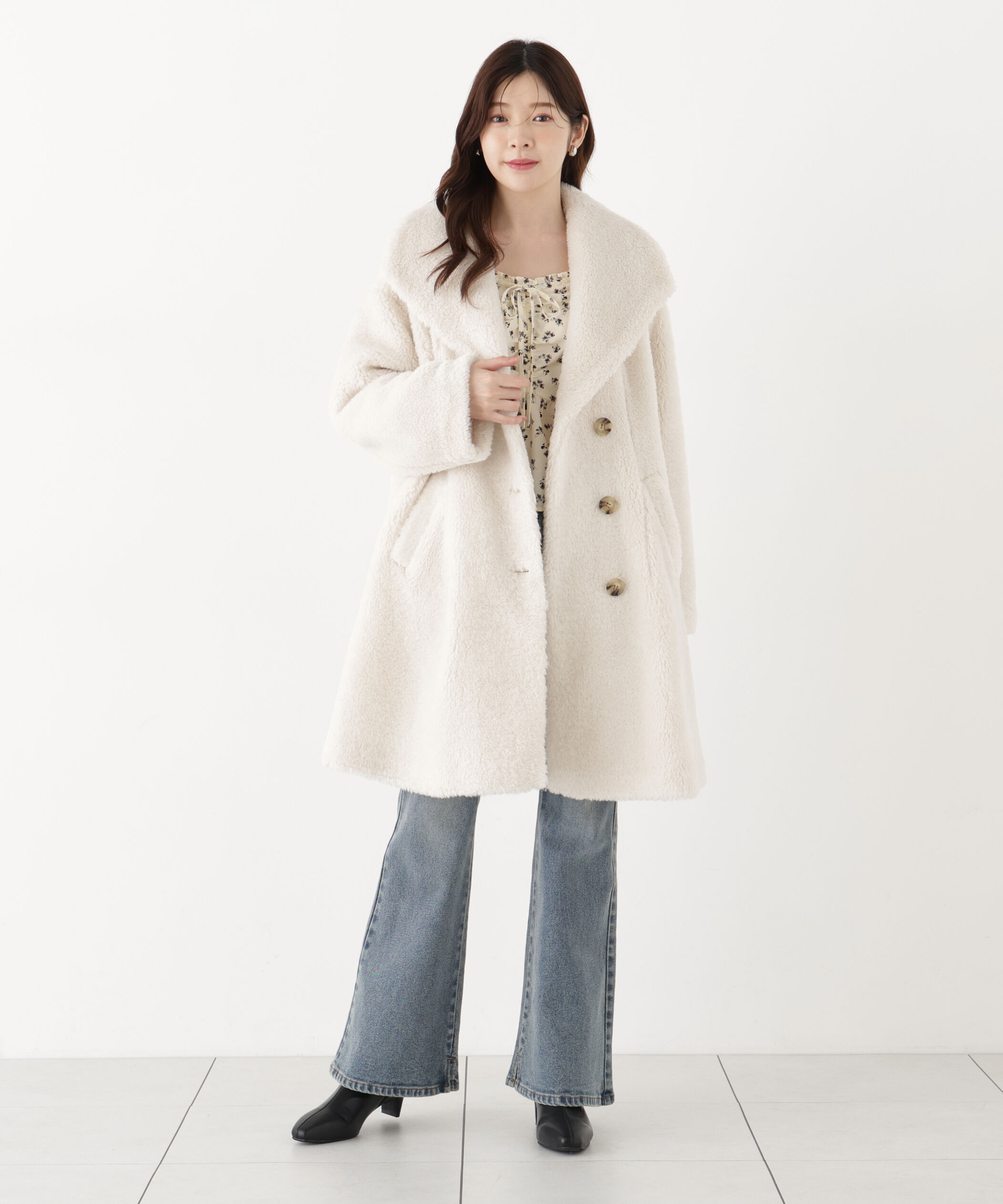 PROPORTION BODY DRESSING「フラワーパターンギャザーブラウス 26AW」|シャツ・ブラウス|