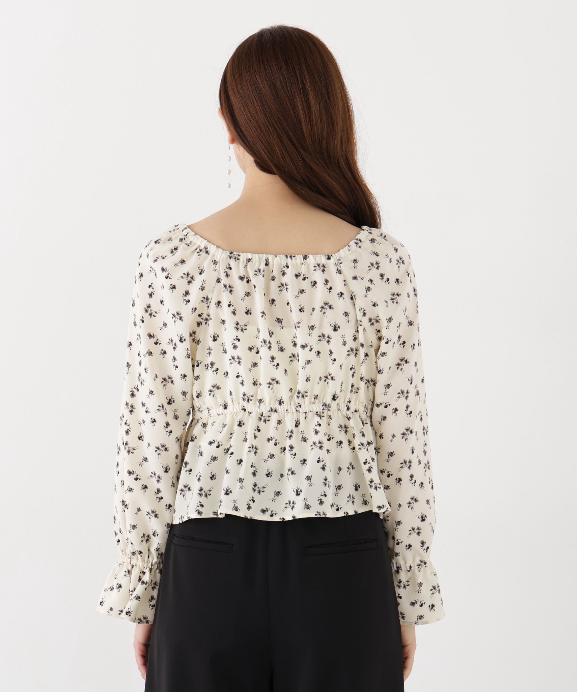 PROPORTION BODY DRESSING「フラワーパターンギャザーブラウス 26AW」|シャツ・ブラウス|