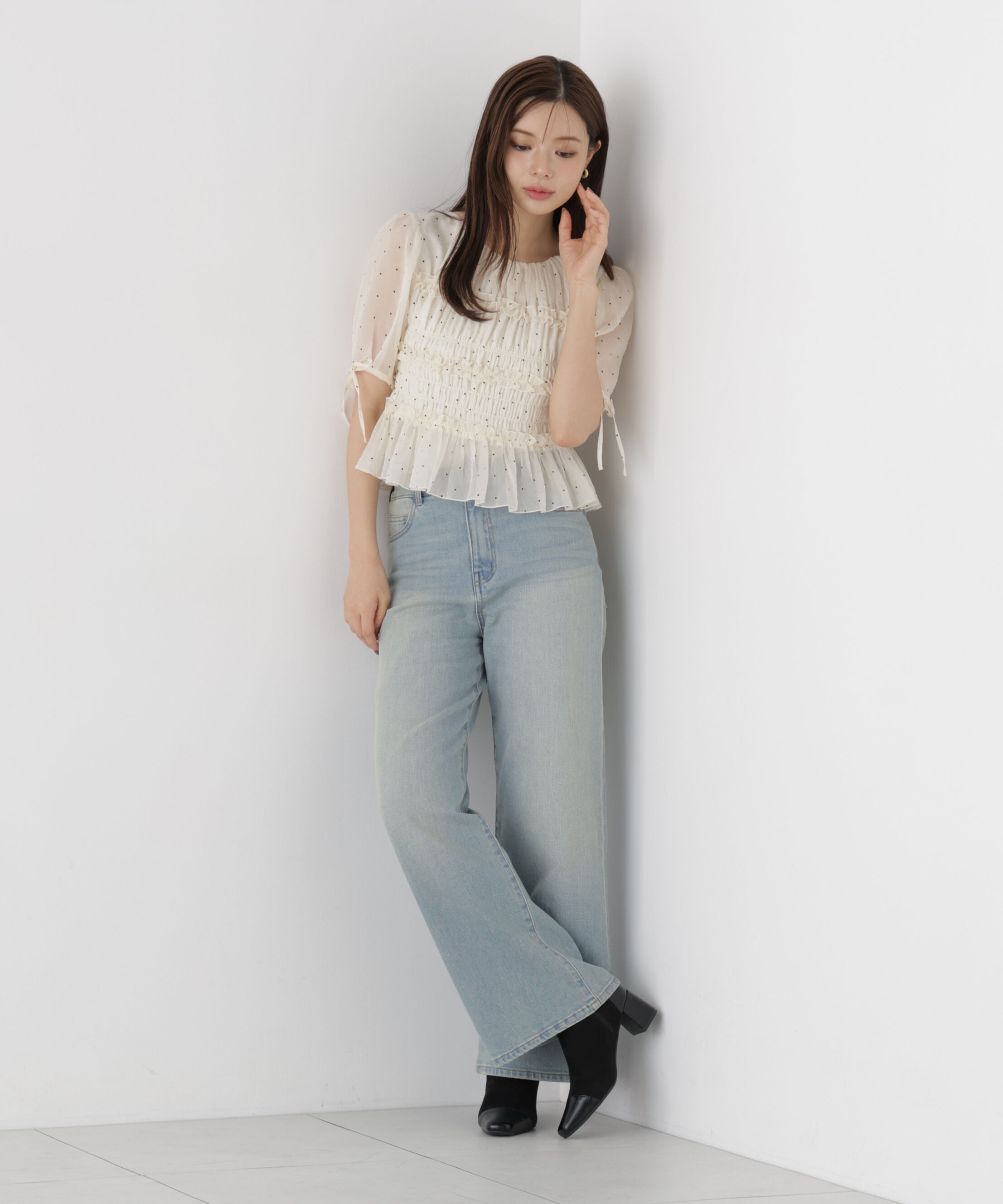  「〈a/mie〉ワイドデニムパンツ」|その他|