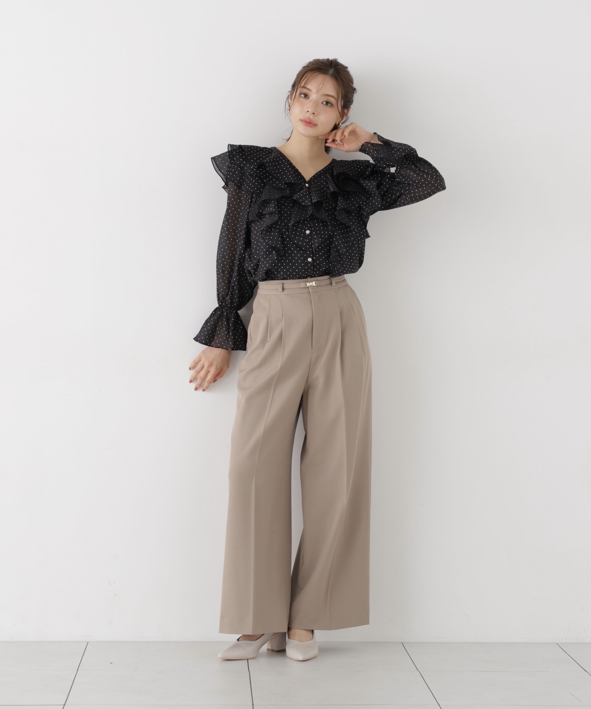 PROPORTION BODY DRESSING「ボリュームラッフルブラウス 26AW」|シャツ・ブラウス|