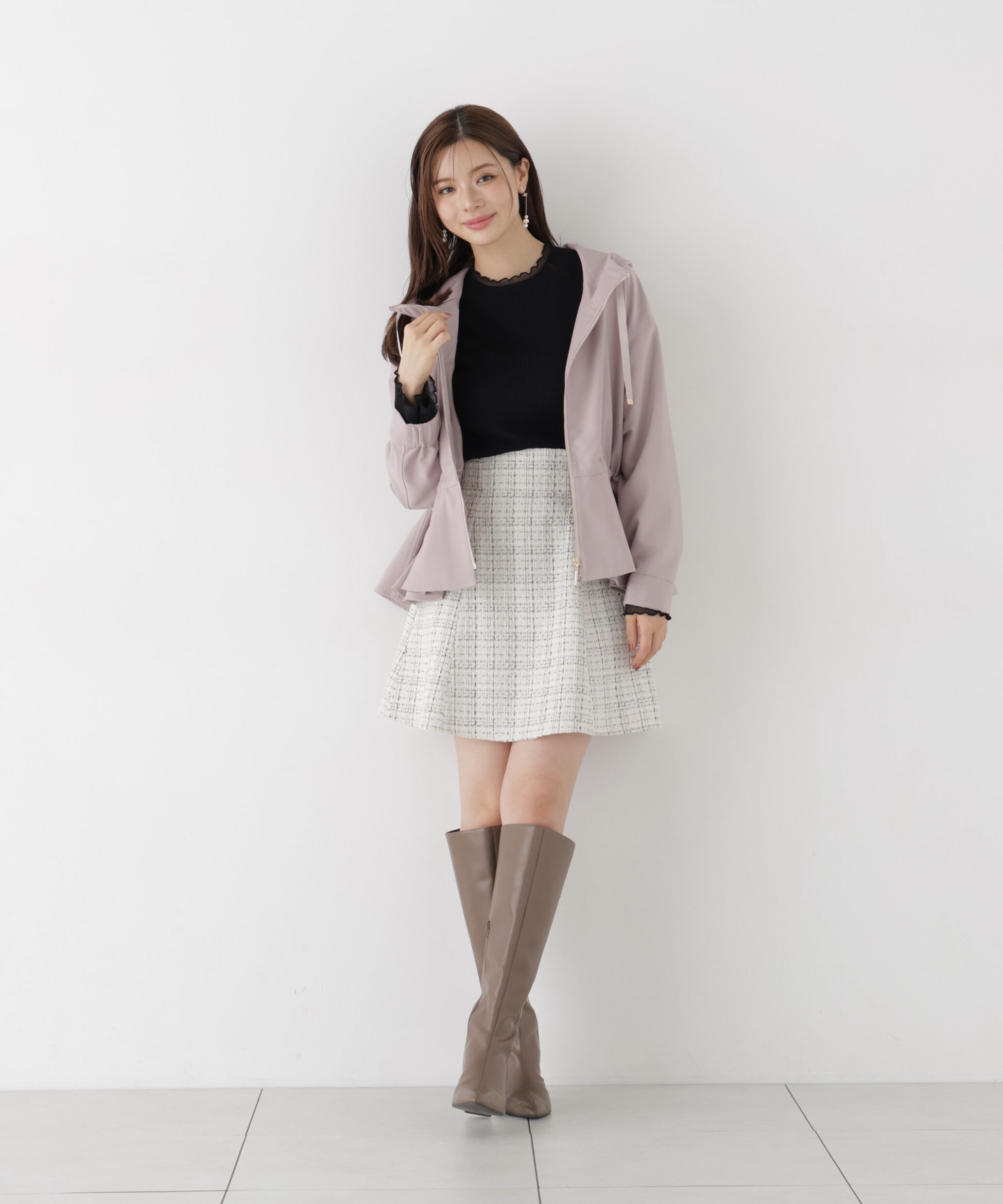 PROPORTION BODY DRESSING「ツイードミニフレアスカート」|スカート|