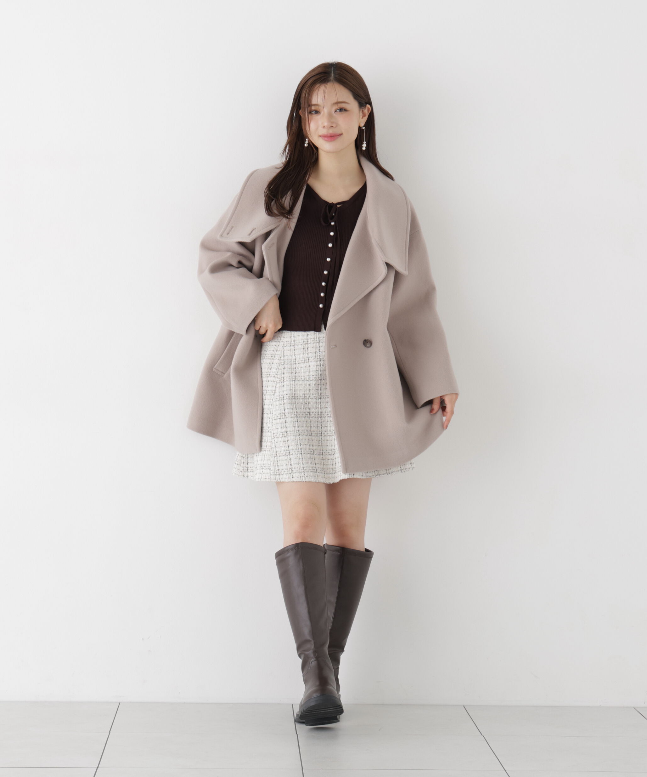 PROPORTION BODY DRESSING「ツイードミニフレアスカート」|スカート|