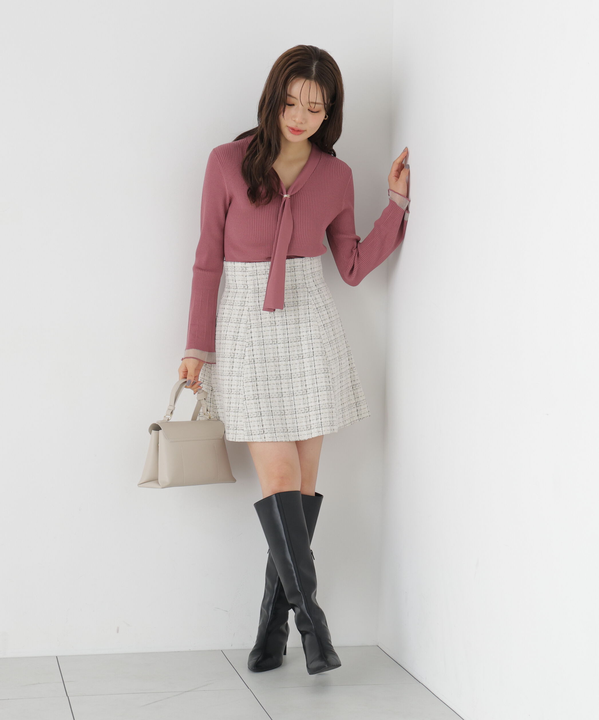 PROPORTION BODY DRESSING「ツイードミニフレアスカート」|スカート|