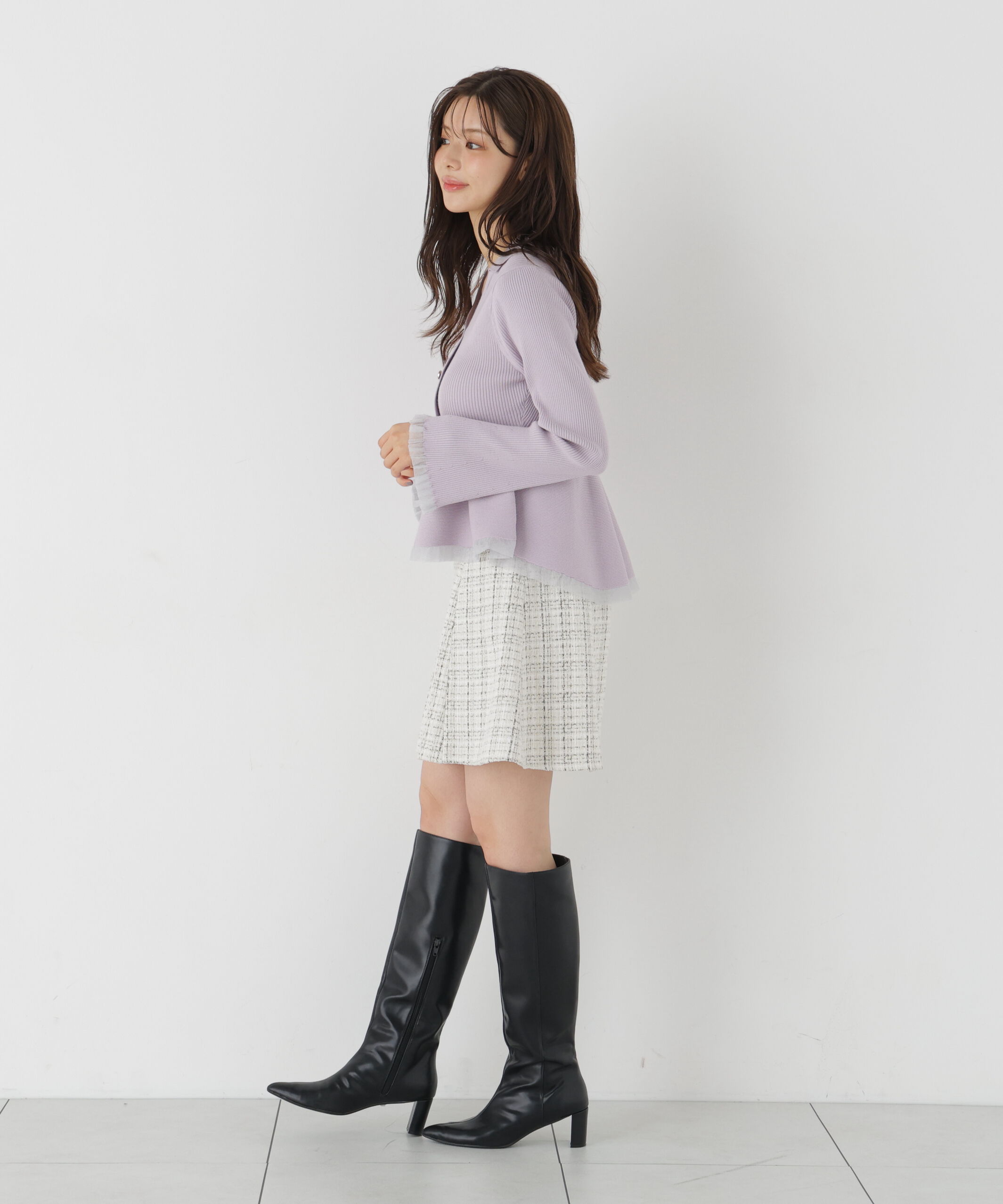 PROPORTION BODY DRESSING「ツイードミニフレアスカート」|スカート|
