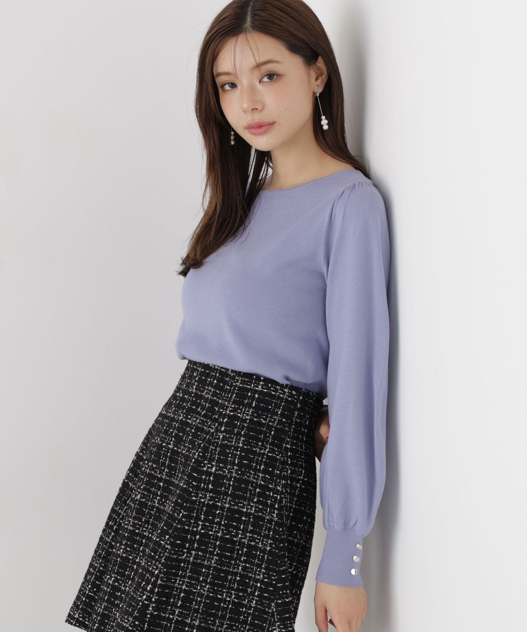 PROPORTION BODY DRESSING「パフスリーブ総針トップス 26AW」|ニット・セーター|