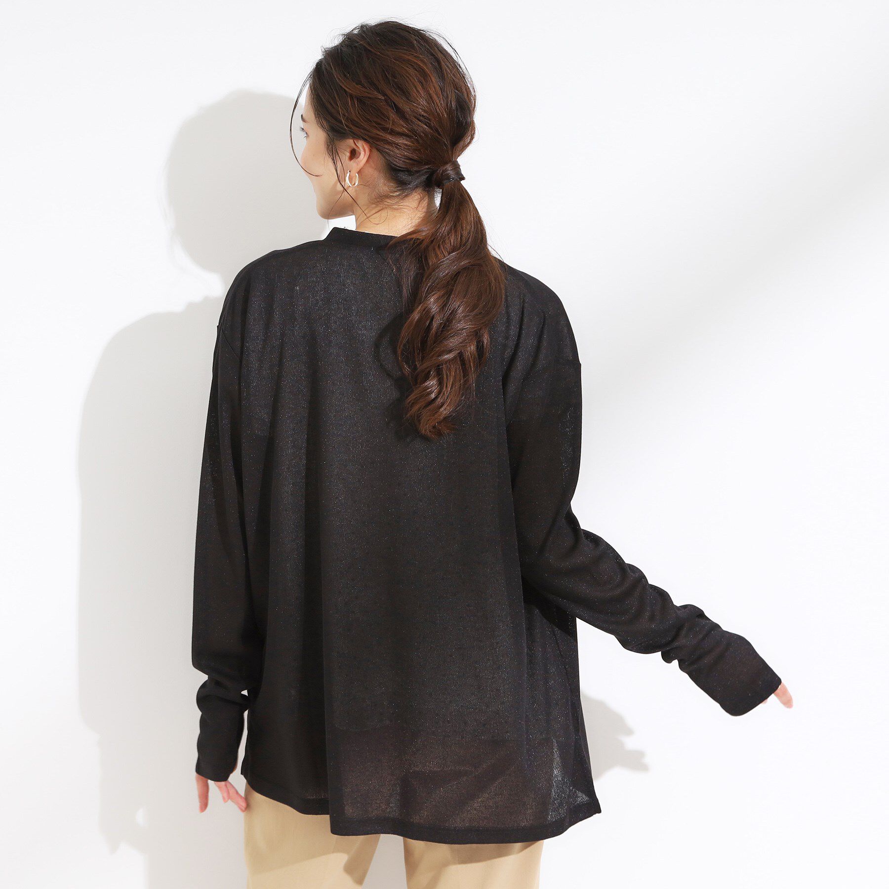 SHOO･LA･RUE「【S-LL/ひんやり/UV】手の甲まで隠れる トッパーカーディガン」|カーディガン|