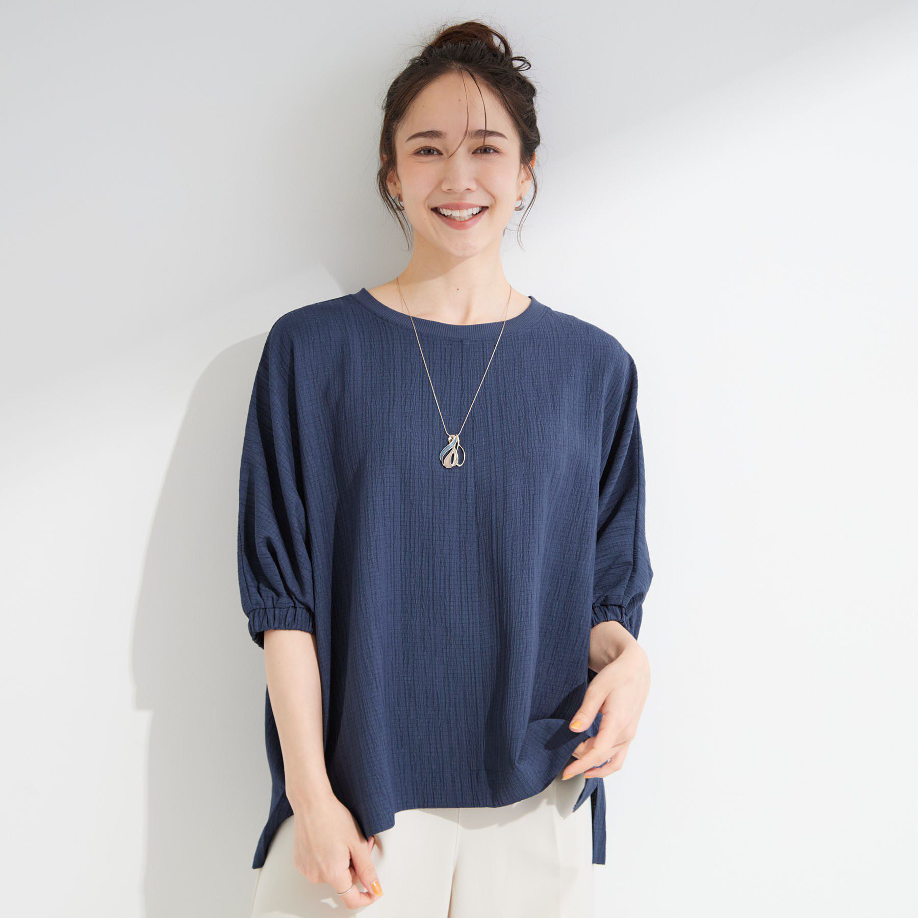SHOO･LA･RUE「【インせず着られる/洗濯後しわになりにくい】しぼしぼドルマンブラウス」|シャツ・ブラウス|