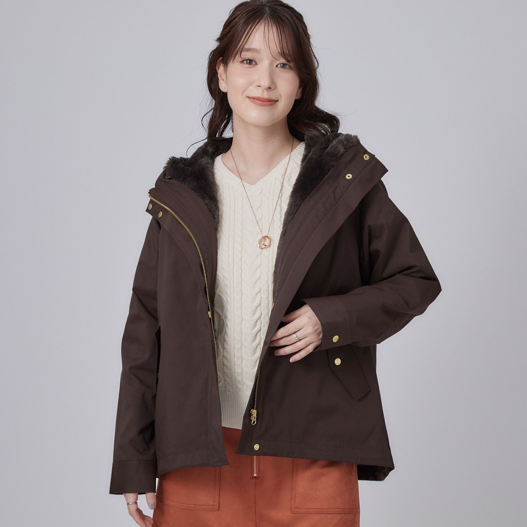 SHOO･LA･RUE「【洗濯機可/撥水/マルチWAY】ファーライナー付き 毎日欲張りマンパ」|ブルゾン・スタジャン|