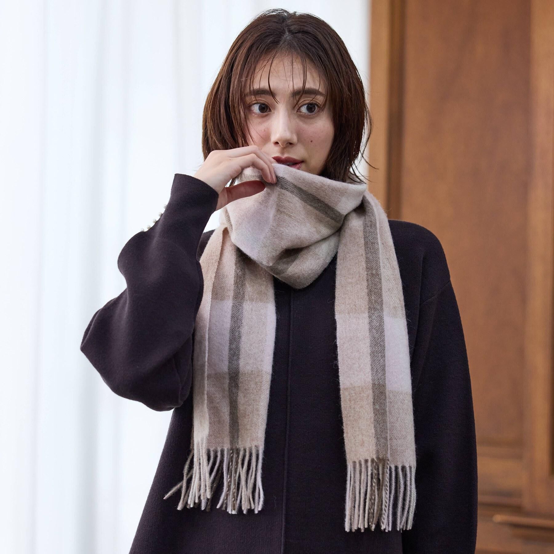 SHOO･LA･RUE「ウール100％アソートチェック柄マフラー」|ストール|