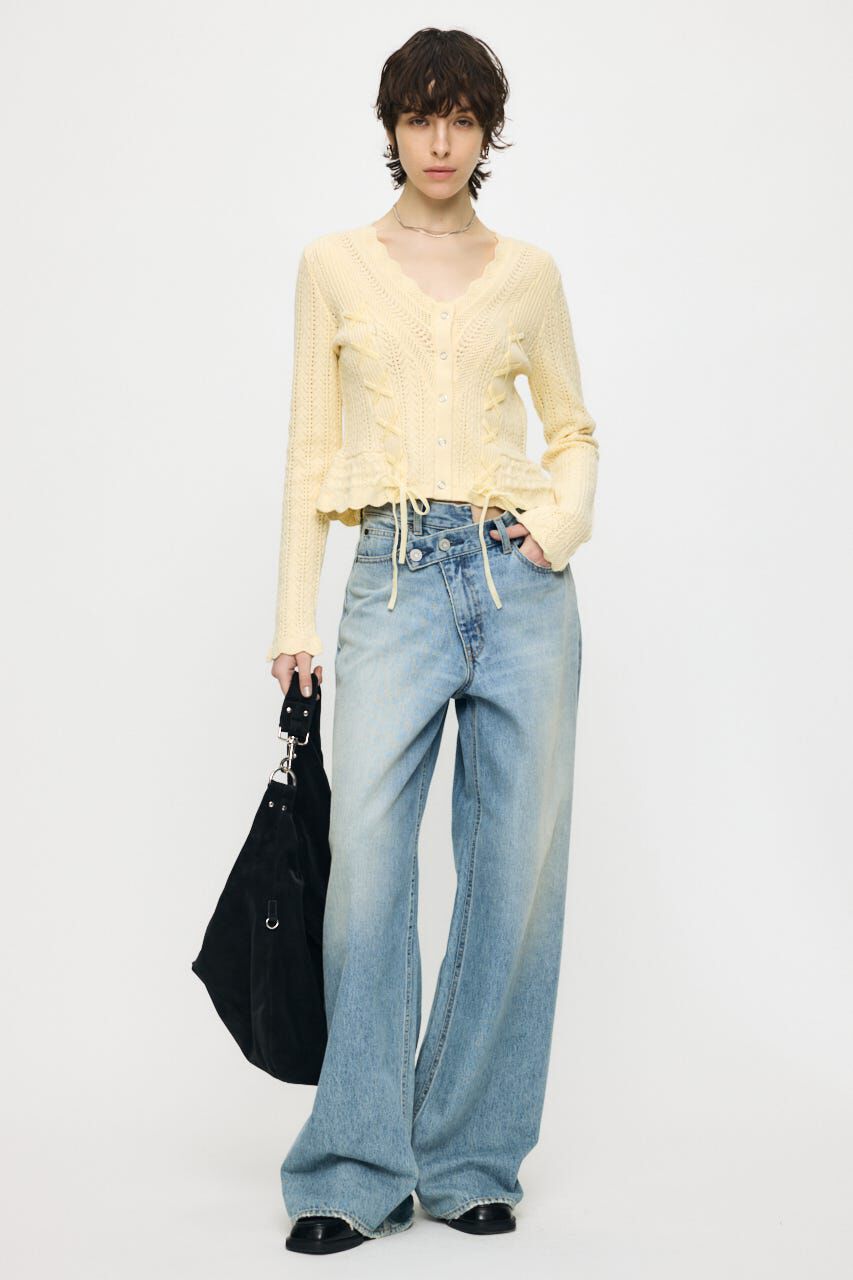 MOUSSY「CROSS WAIST WIDE ストレート」|デニム|