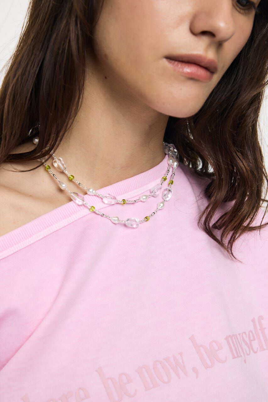 MOUSSY「F/PEARL MIX BEADED ネックレス」|ネックレス|GRN