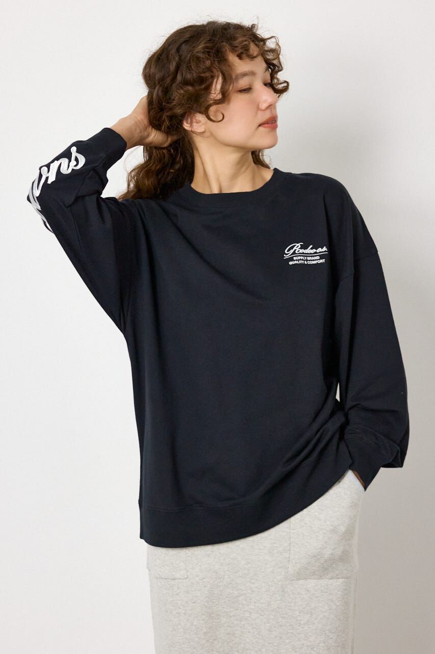 RODEO CROWNS「Embroidery スクリプトスウェットトップス」|パーカー|BLK