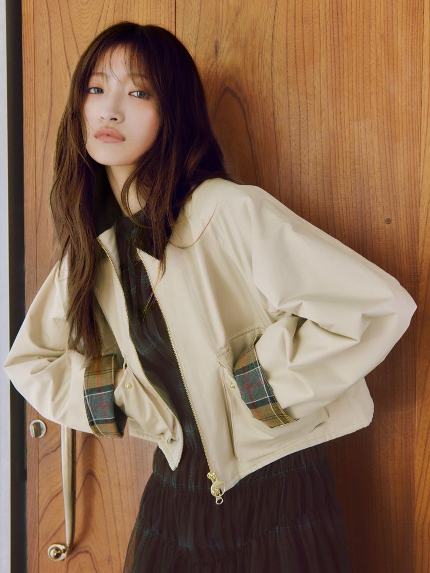 FRAY I.D「【撥水】【Barbour】ショートフライトジャケット」|ブルゾン・スタジャン|BEG