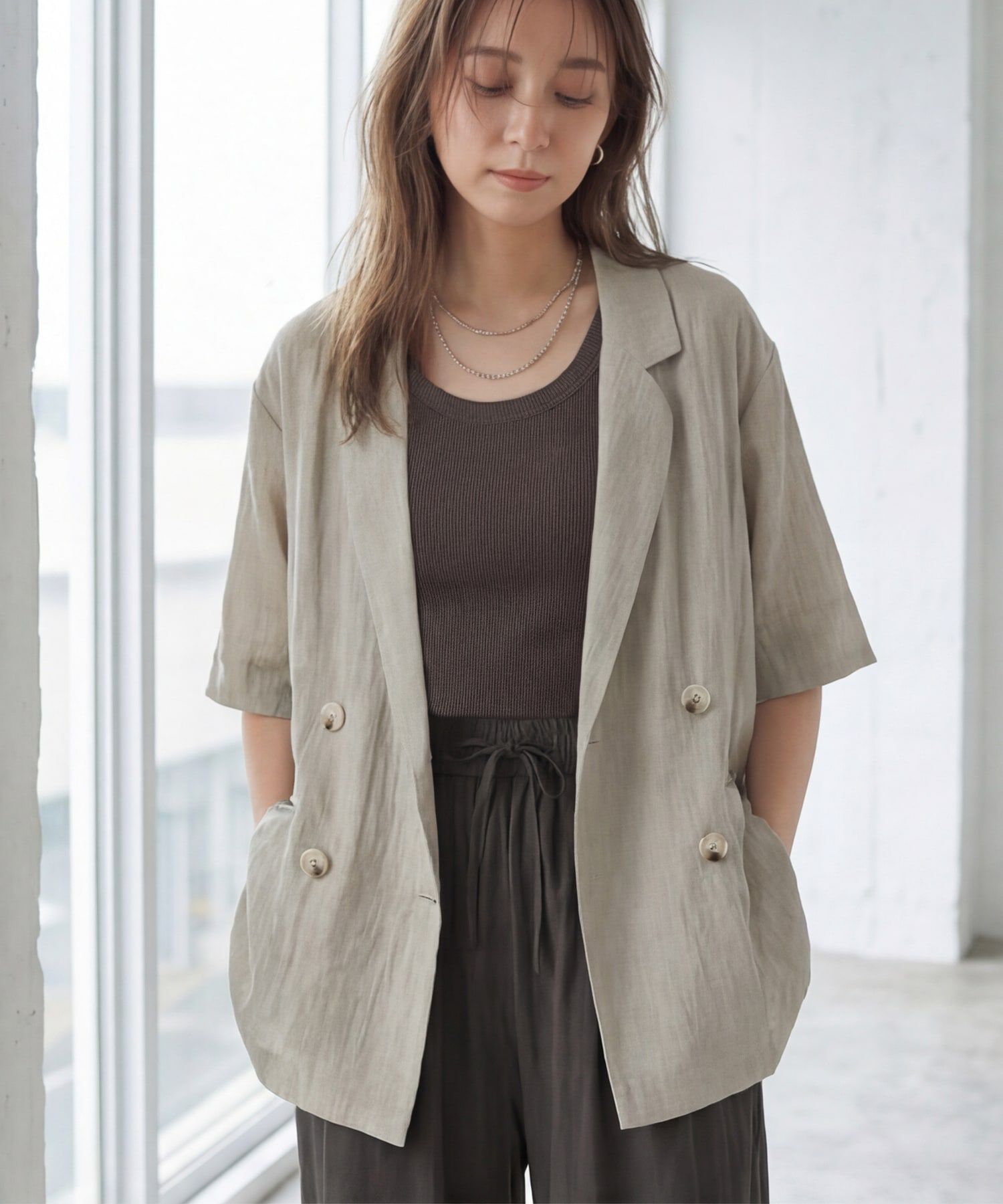 STYLE DELI「【Made in JAPAN】太めバインダーリブタンクトップ」|タンクトップ|