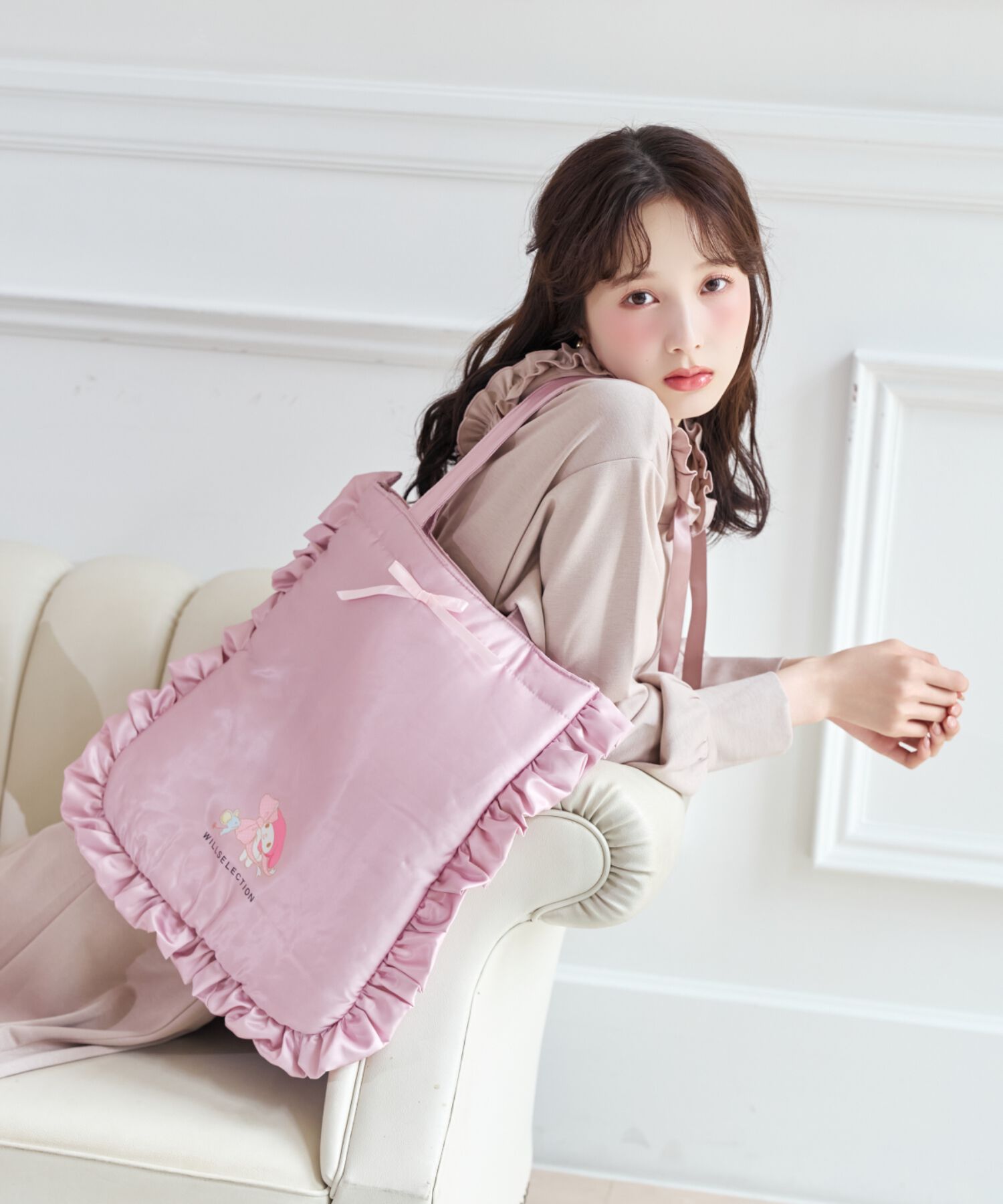 WILLSELECTION「WILLSELECTION&times;マイメロディ＆クロミ サテンフリルトートバッグ」|トートバッグ|
