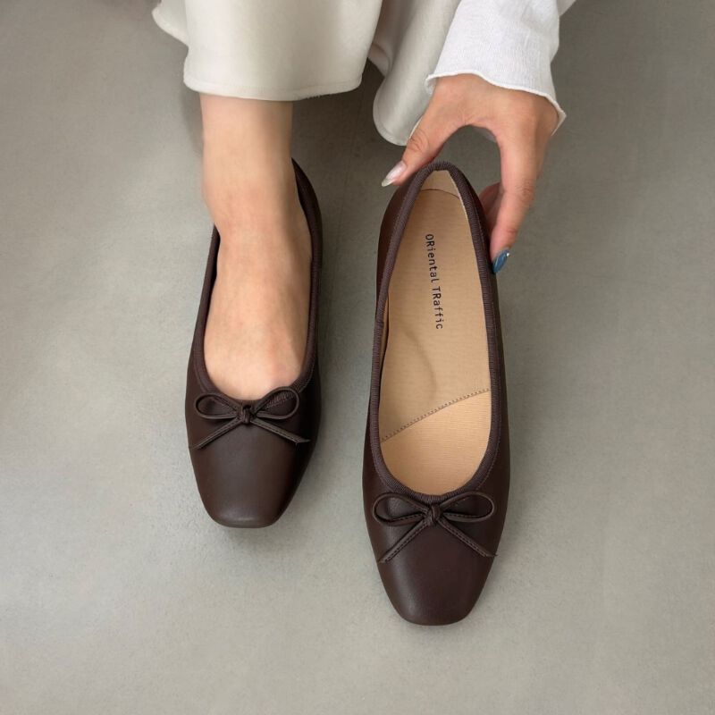 ORiental TRaffic「【 跳べるパンプス /　新色追加 】 バレエ シューズ /R-3208 厚手クッション フラット ヒール1ｃｍ」|パンプス|
