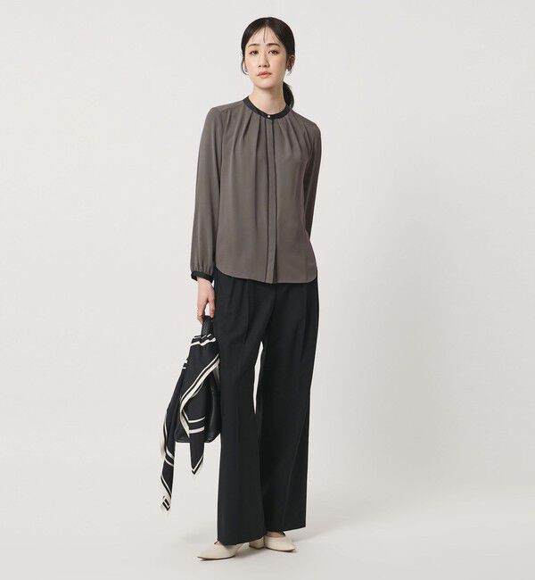 UNITED ARROWS「バイカラー パイピング ブラウス ‐ウォッシャブル‐」|シャツ・ブラウス|
