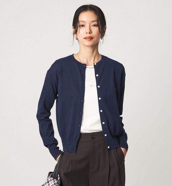 UNITED ARROWS green label relaxing「＜1_OF MINE＞クルーネック ニット カーディガン マシンウォッシャブル」|カーディガン|NAVY