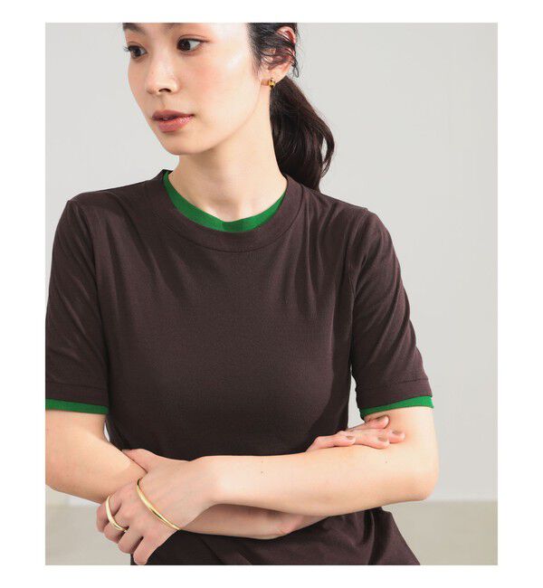 Demi-Luxe BEAMS 「AK+1 / シアー Tシャツ」|Tシャツ・カットソー|DARK.BROWN