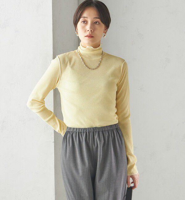 SHIPS for women「〈手洗い可能〉ドライタッチ リブ タートル」|Tシャツ・カットソー|