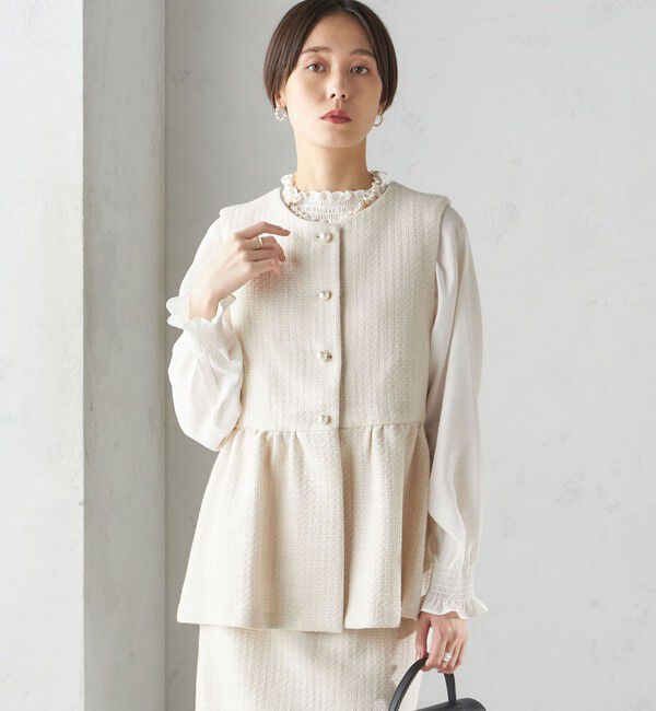 SHIPS for women「〈セレモニー対応可〉スラブ ツイード ジレ（セットアップ対応）」|ベスト・ジレ|