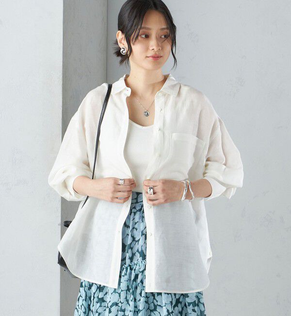 SHIPS for women「〈手洗い可能〉IMPERIAL LINEN オーバー シャツ」|シャツ・ブラウス|