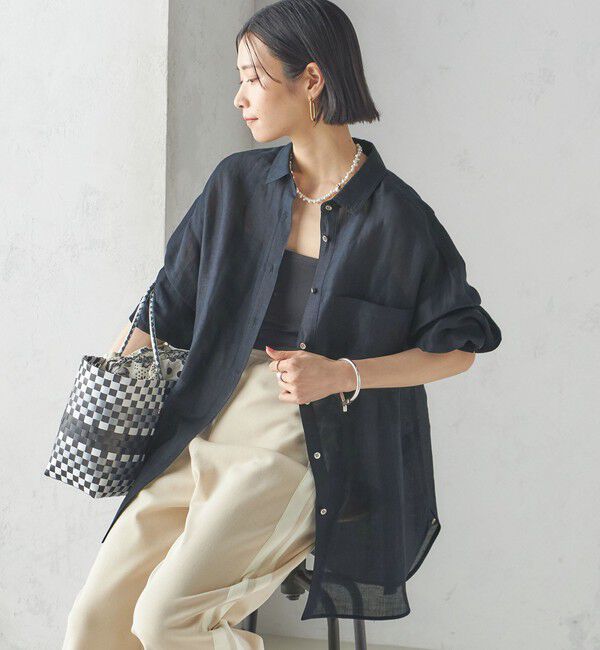 SHIPS for women「〈手洗い可能〉IMPERIAL LINEN オーバー シャツ」|シャツ・ブラウス|