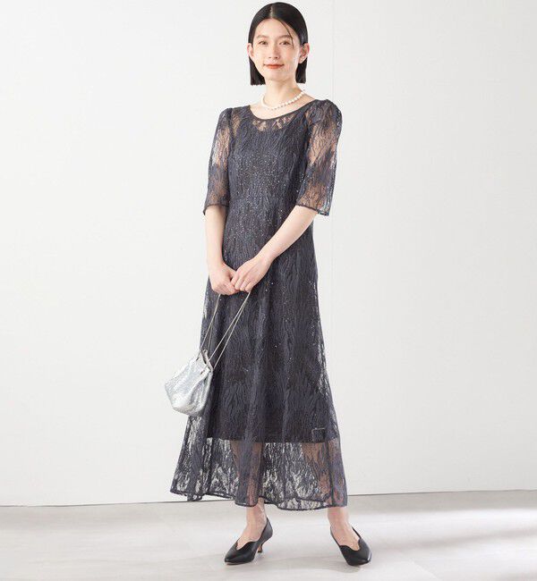 SHIPS for women「kaene:スパンコール 刺繍 ワンピース（セレモニー対応可）」|ワンピース|