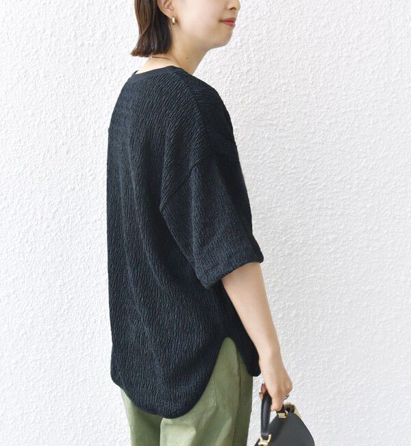 SHIPS for women「〈手洗い可能〉ランダム ブルーゼ ショート スリーブ プルオーバー」|Tシャツ・カットソー|