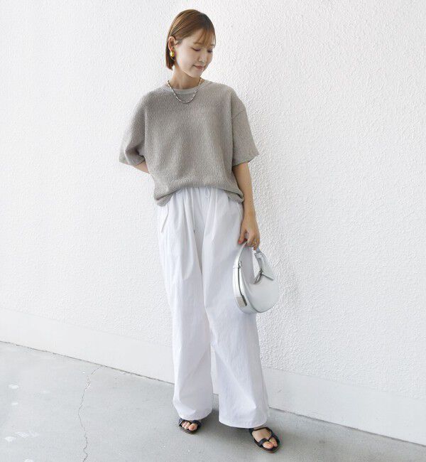 SHIPS for women「〈手洗い可能〉ランダム ブルーゼ ショート スリーブ プルオーバー」|Tシャツ・カットソー|