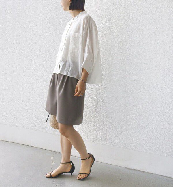 SHIPS for women「〈手洗い可能〉ダブル クロス ハーフ パンツ」|キュロット|