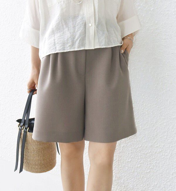 SHIPS for women「〈手洗い可能〉ダブル クロス ハーフ パンツ」|キュロット|