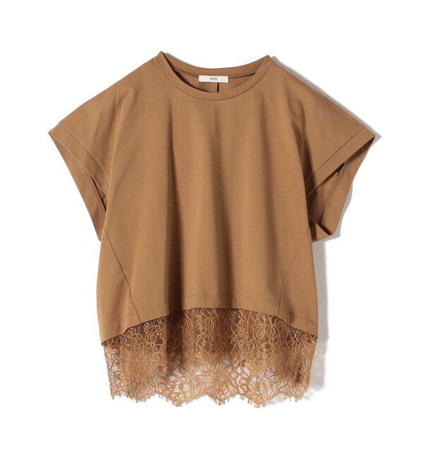 SHIPS for women「【WEB限定】〈手洗い可能〉裾 レース コンビ プルオーバー」|Tシャツ・カットソー|