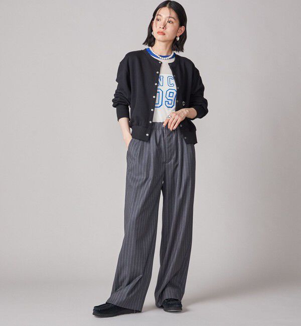 SHIPS for women「SHIPS NINE CASE:シアー ロゴ リンガー TEE」|Tシャツ・カットソー|