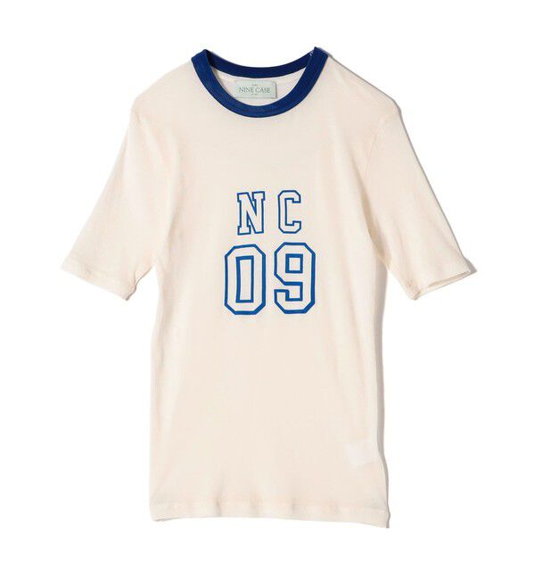 SHIPS for women「SHIPS NINE CASE:シアー ロゴ リンガー TEE」|Tシャツ・カットソー|