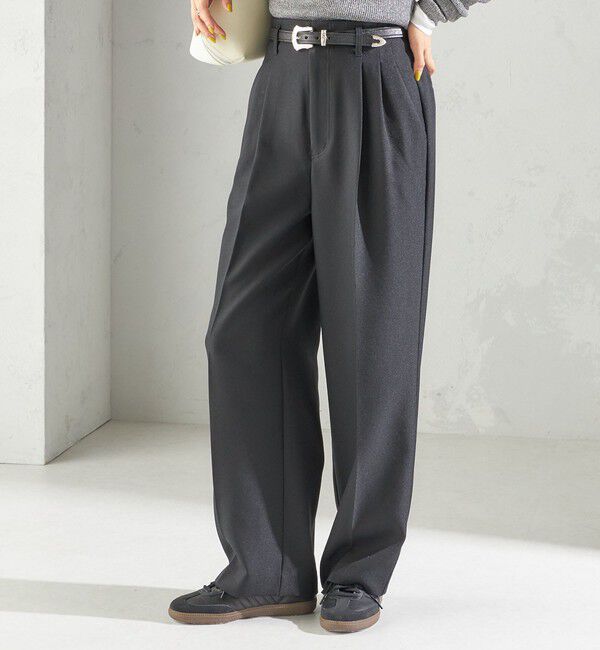 SHIPS for women「〈手洗い可能〉TUMUGITO(R) シャーク ツイード タック パンツ」|その他|