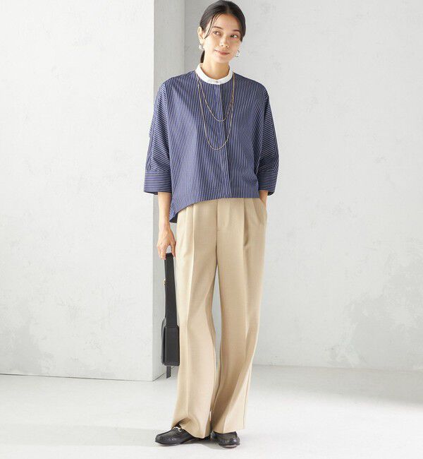 SHIPS for women「〈手洗い可能〉TUMUGITO(R) シャーク ツイード タック パンツ」|その他|