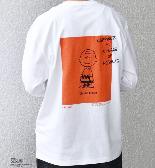 SHIPS any「SNOOPY コラボ 75th グラフィック プリント Tシャツ(ロンT)◇」|Tシャツ・カットソー|