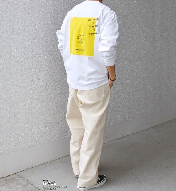 SHIPS any「SNOOPY コラボ 75th グラフィック プリント Tシャツ(ロンT)◇」|Tシャツ・カットソー|