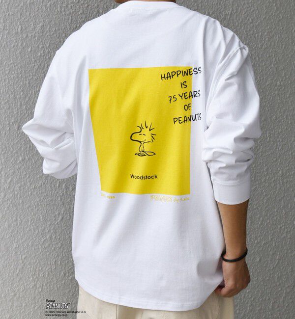 SHIPS any「SNOOPY コラボ 75th グラフィック プリント Tシャツ(ロンT)◇」|Tシャツ・カットソー|